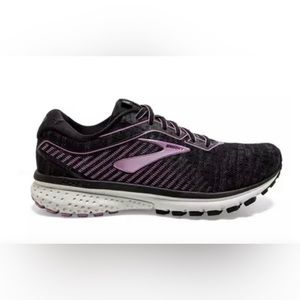Brooks Womens Ghost 12 Running Shoe Black/Purple Sz Womens 6.5